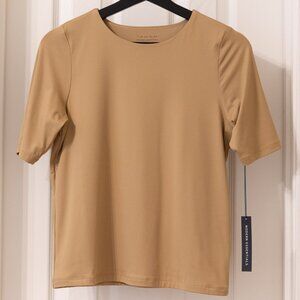 NWT Tahari Modern Essentials STRETCH FABRIC Fitted Sleeve Shirt MEDIUM